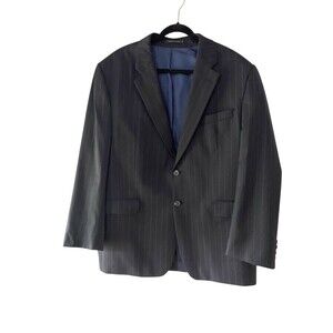 Lauren Ralph Lauren Mens Navy Pinstripe Wool Blazer Suit Jacket Size 46R Office